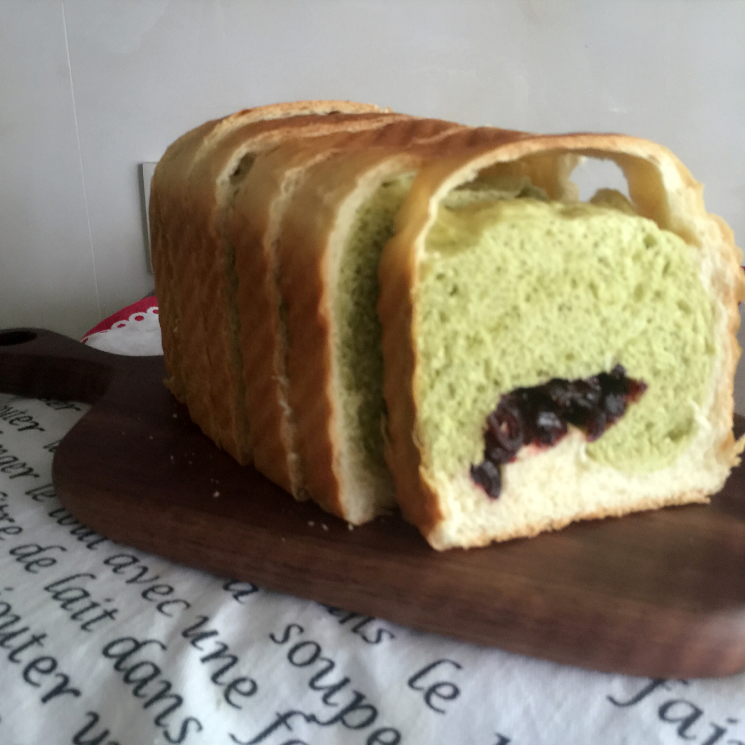 抹茶蜜豆吐司