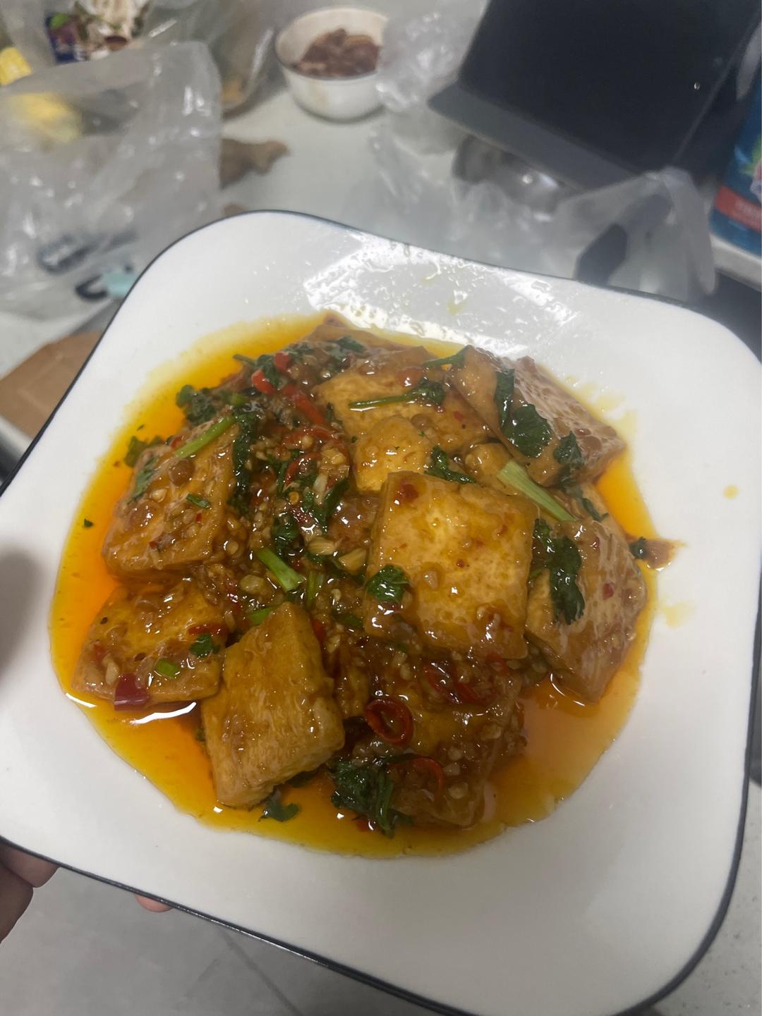 蒜香煎豆腐 炒鸡无敌美味