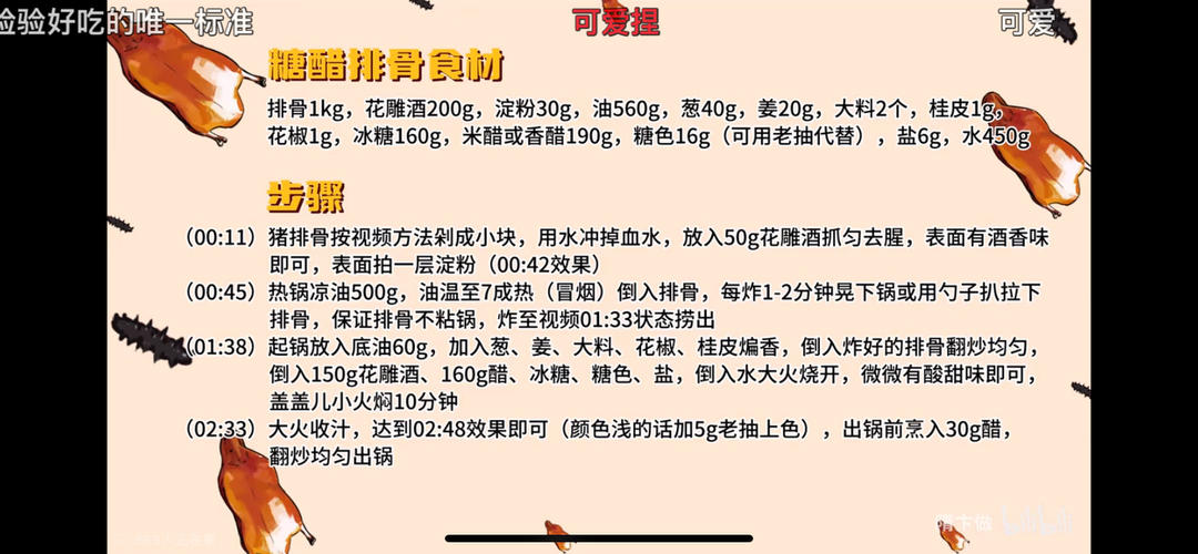 隋卡做糖醋排骨的做法