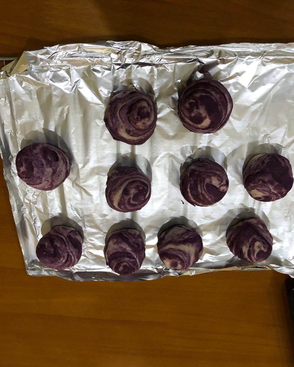 紫薯蛋黄酥（不用出膜也超级酥）