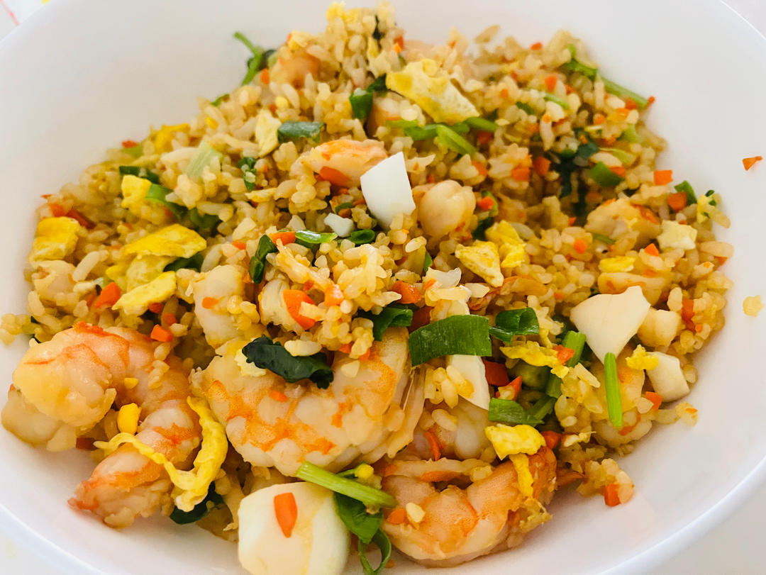 豪华版虾仁炒饭🍤