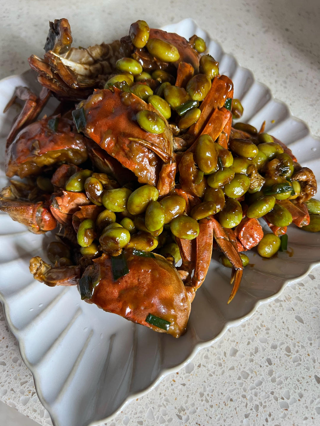 酱炒螃蟹（六月黄）毛豆