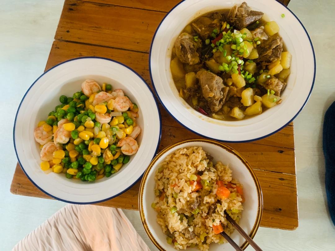 虾仁炒玉米青豆