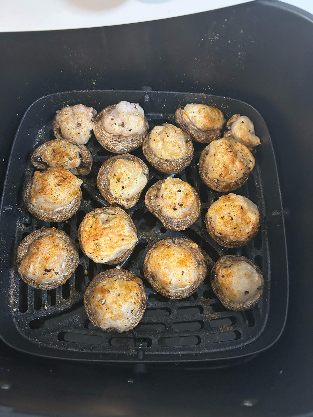 空气炸锅—口蘑酿虾滑