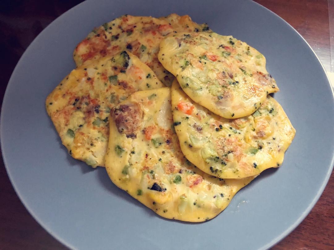 鸡蛋虾仁蔬菜饼