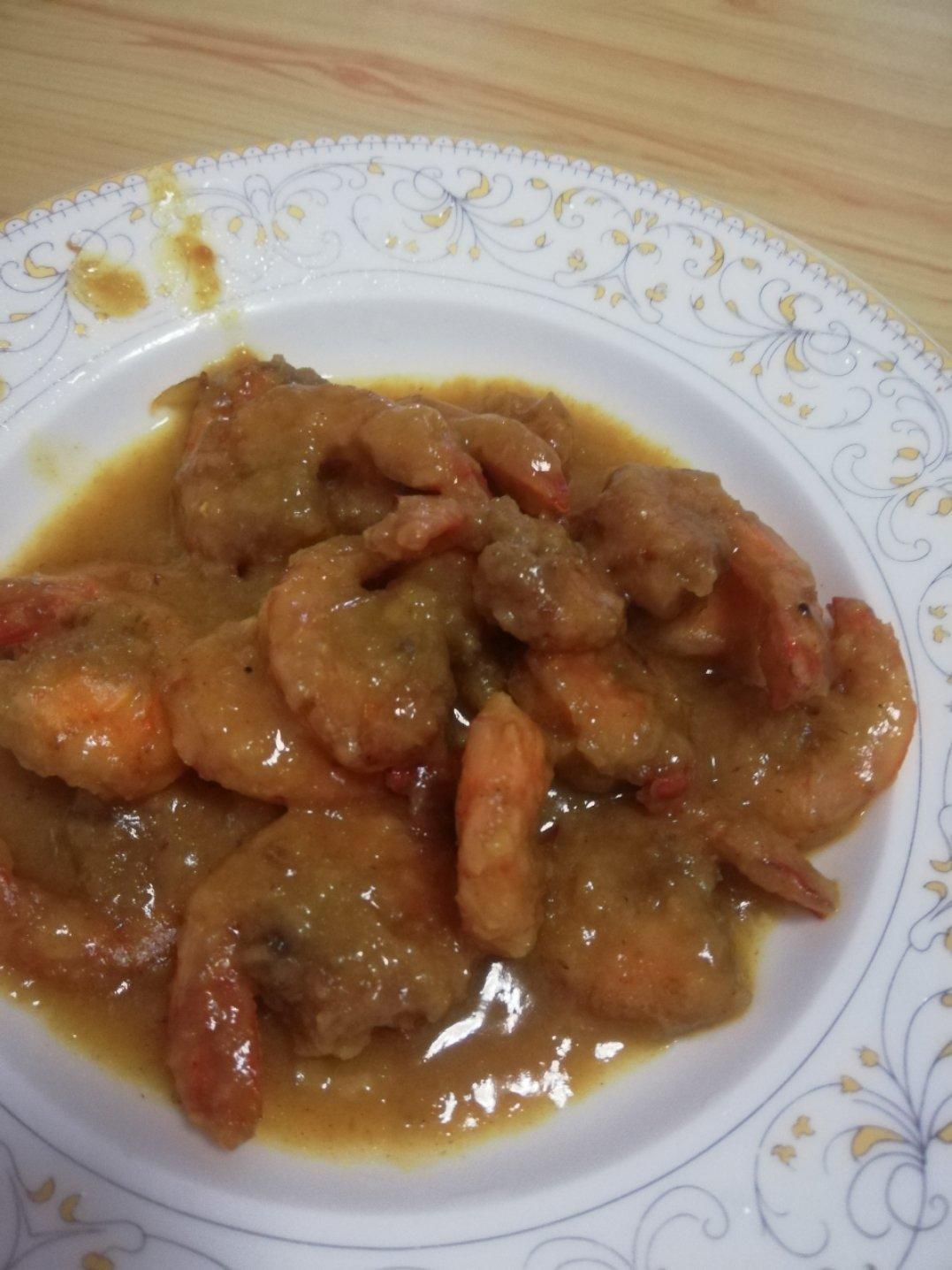 家庭版泰式咖喱虾