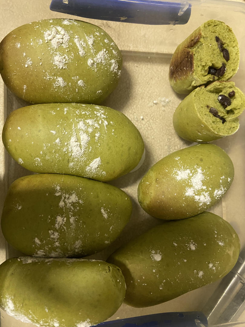 抹茶蜜豆面包