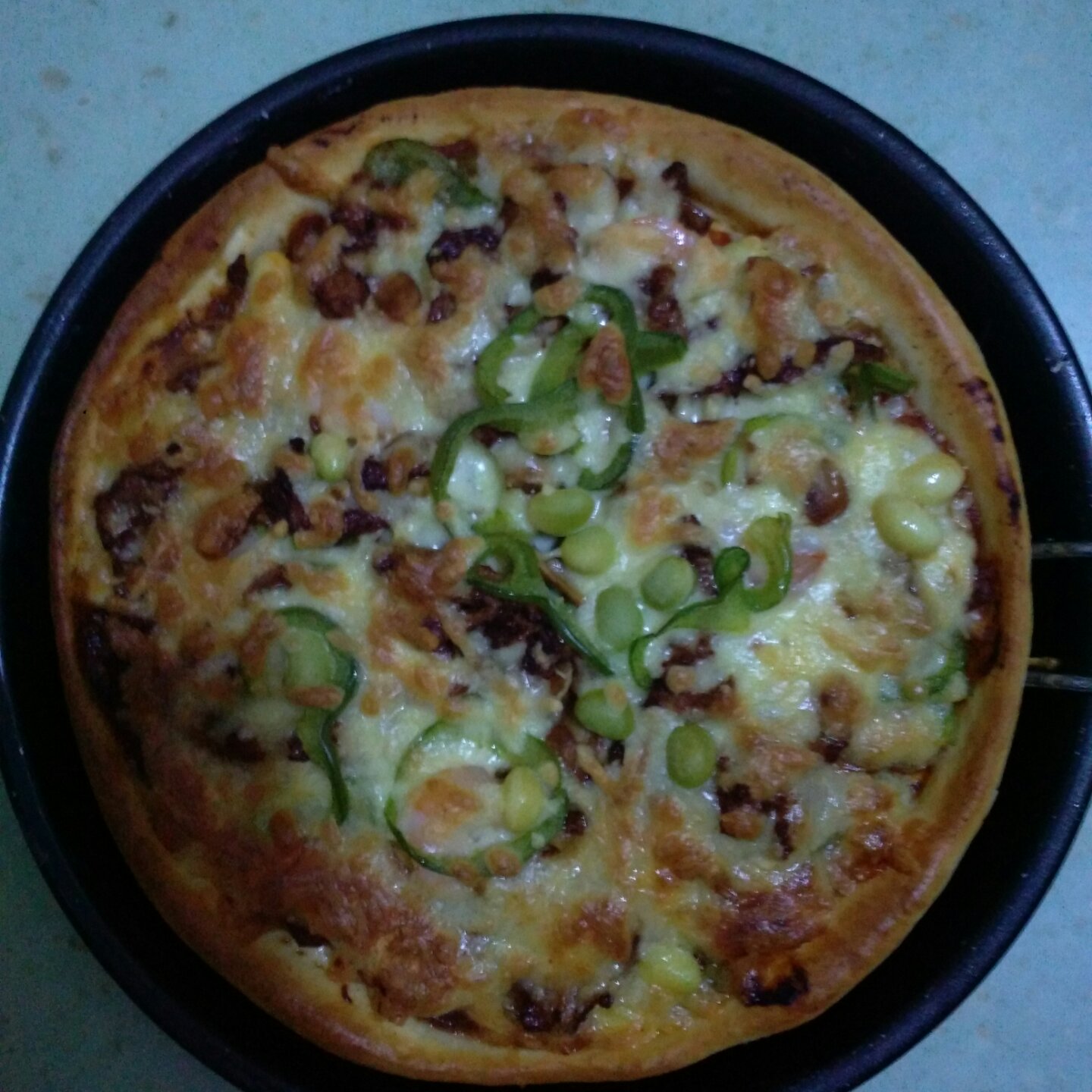 厚底鲜虾培根披萨