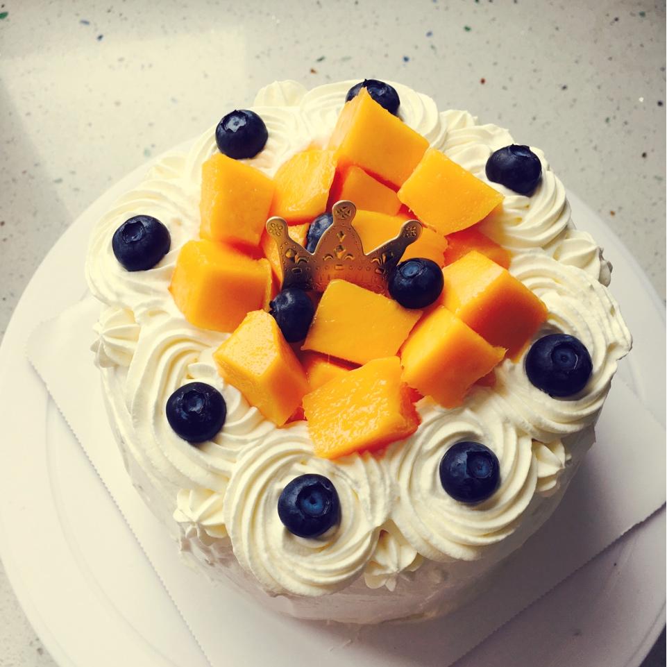 【零失败】不会裱花没关系的水果裸蛋糕 芒果裸蛋糕 完美戚风胚