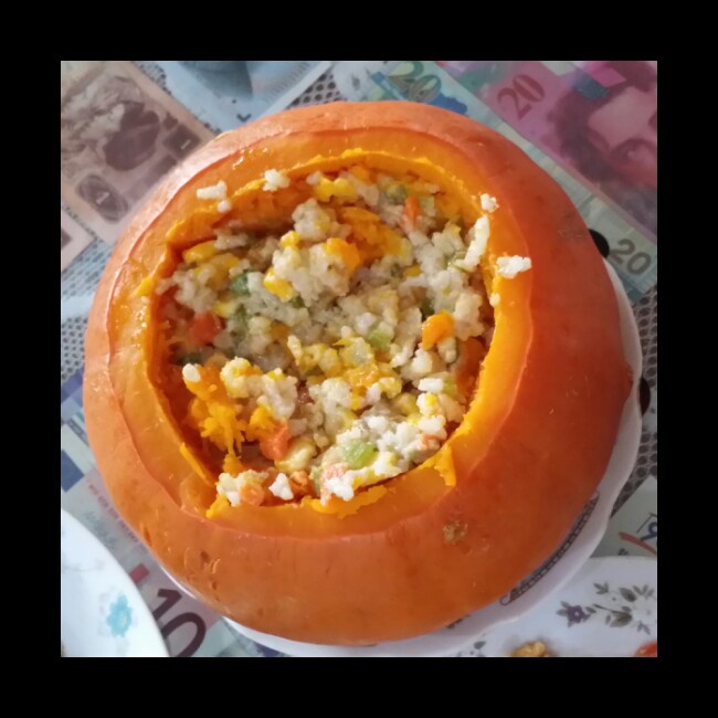 灯笼南瓜椰浆饭( Steamed Stuffed Pumpkin)