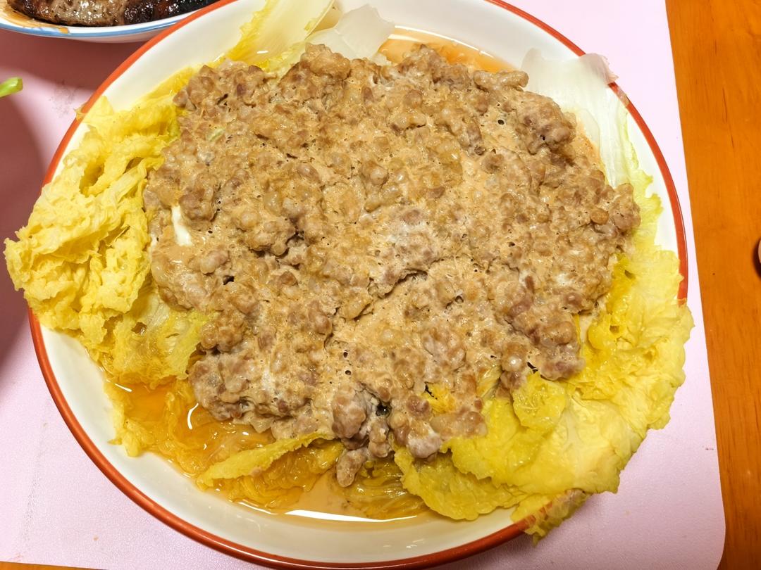肉末蒸娃娃菜