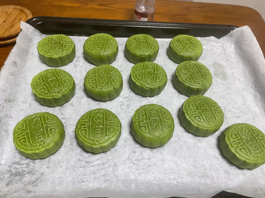 抹茶蜜豆奶酥月/曲奇口感/免回油