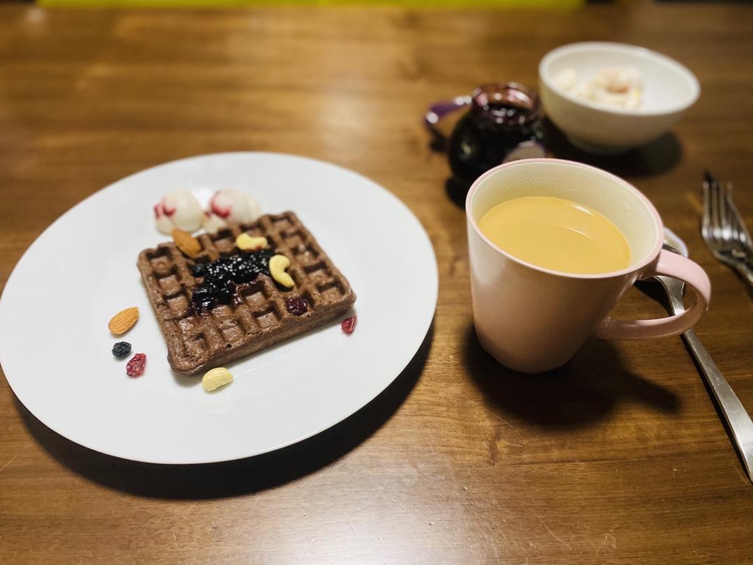 可可糯米华夫饼