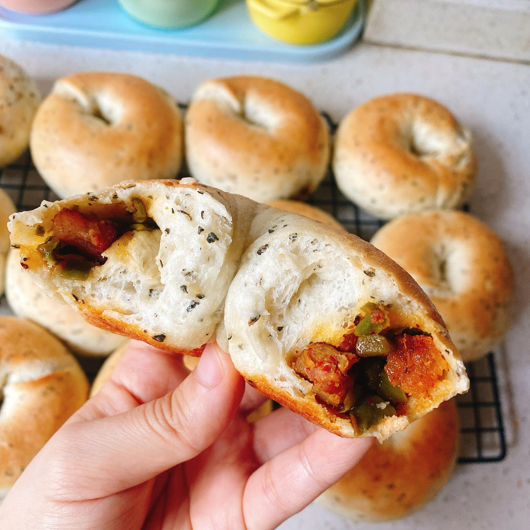 记录个人面包整形*八宝粥吐司（黑米餐包汉堡胚）