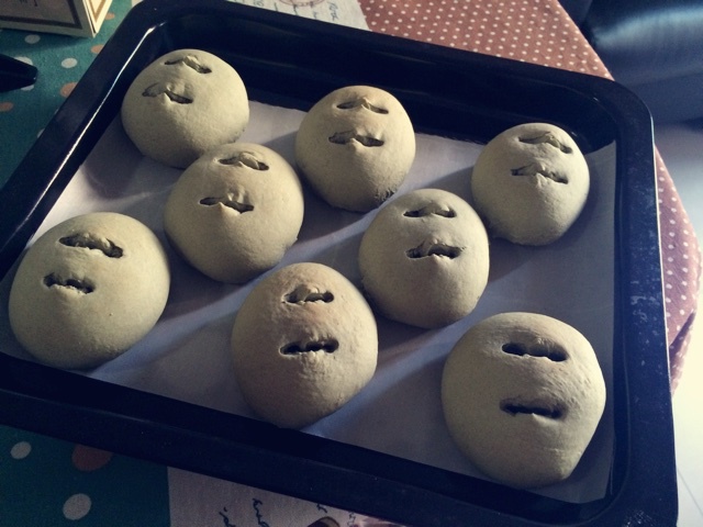 抹茶豆沙小面包（无油脂）
