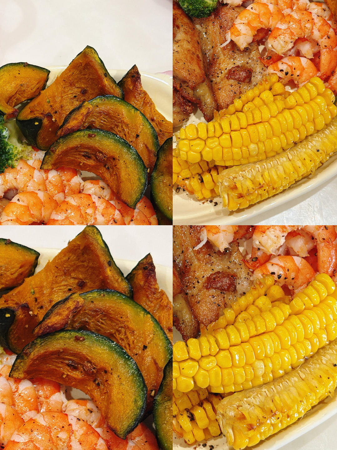 轻食烤贝贝南瓜&玉米（空气炸锅版）