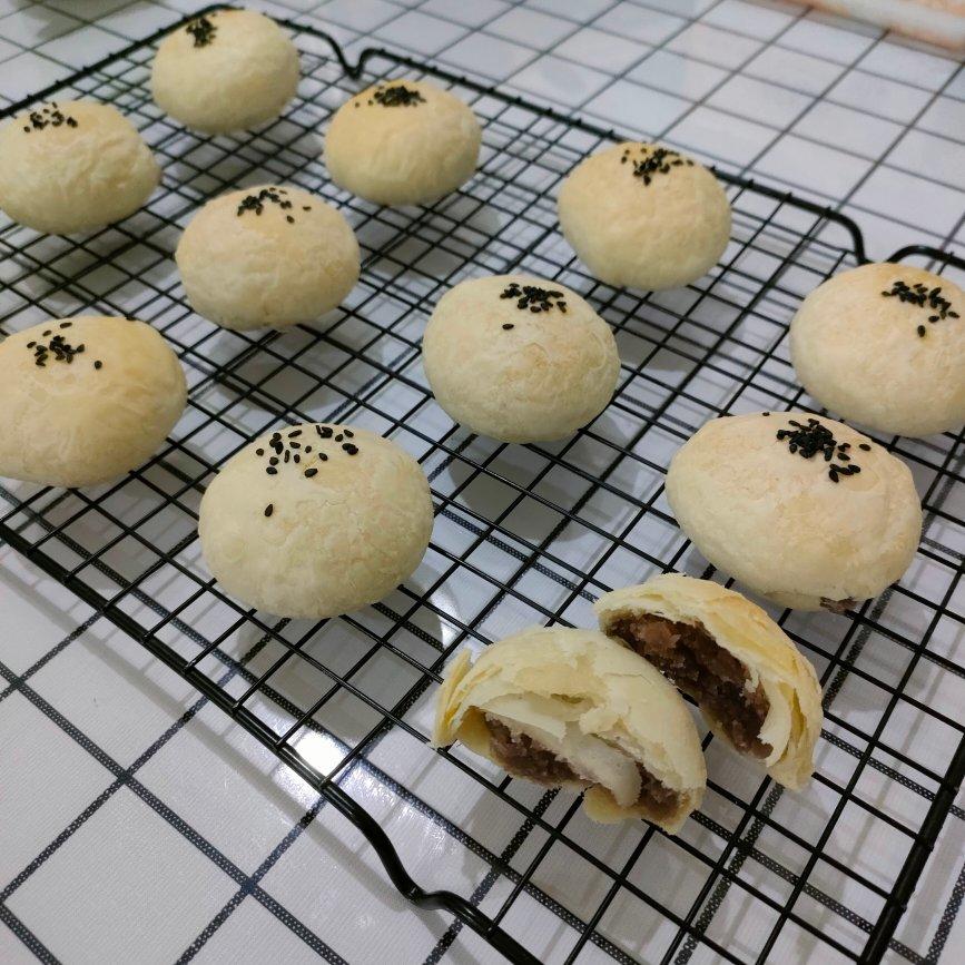 酥皮绿豆饼   酥得掉渣渣