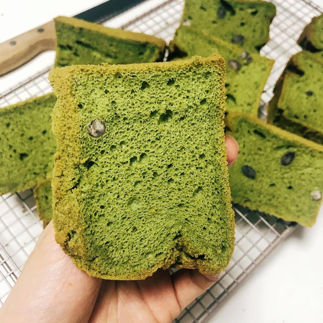 细腻绵软抹茶红豆戚风【附蜜红豆分布均匀小技巧】