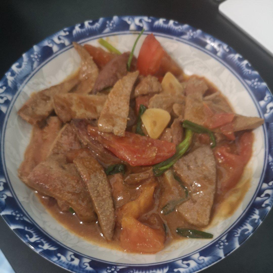 西红柿炒猪肝