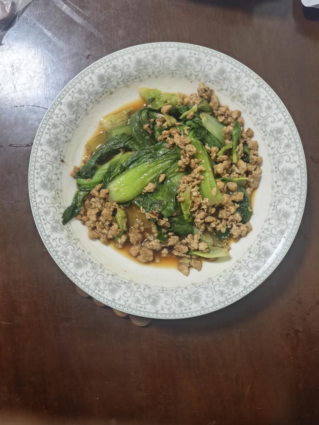 青菜炒肉丝