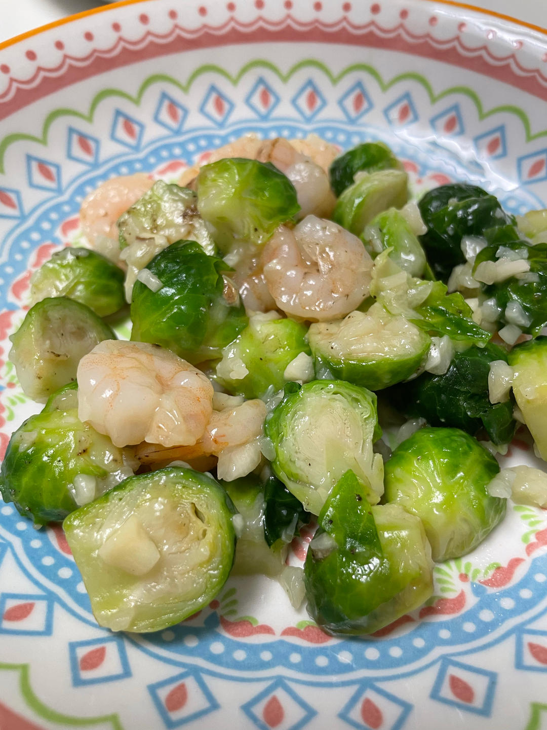 孢子甘蓝炒虾仁