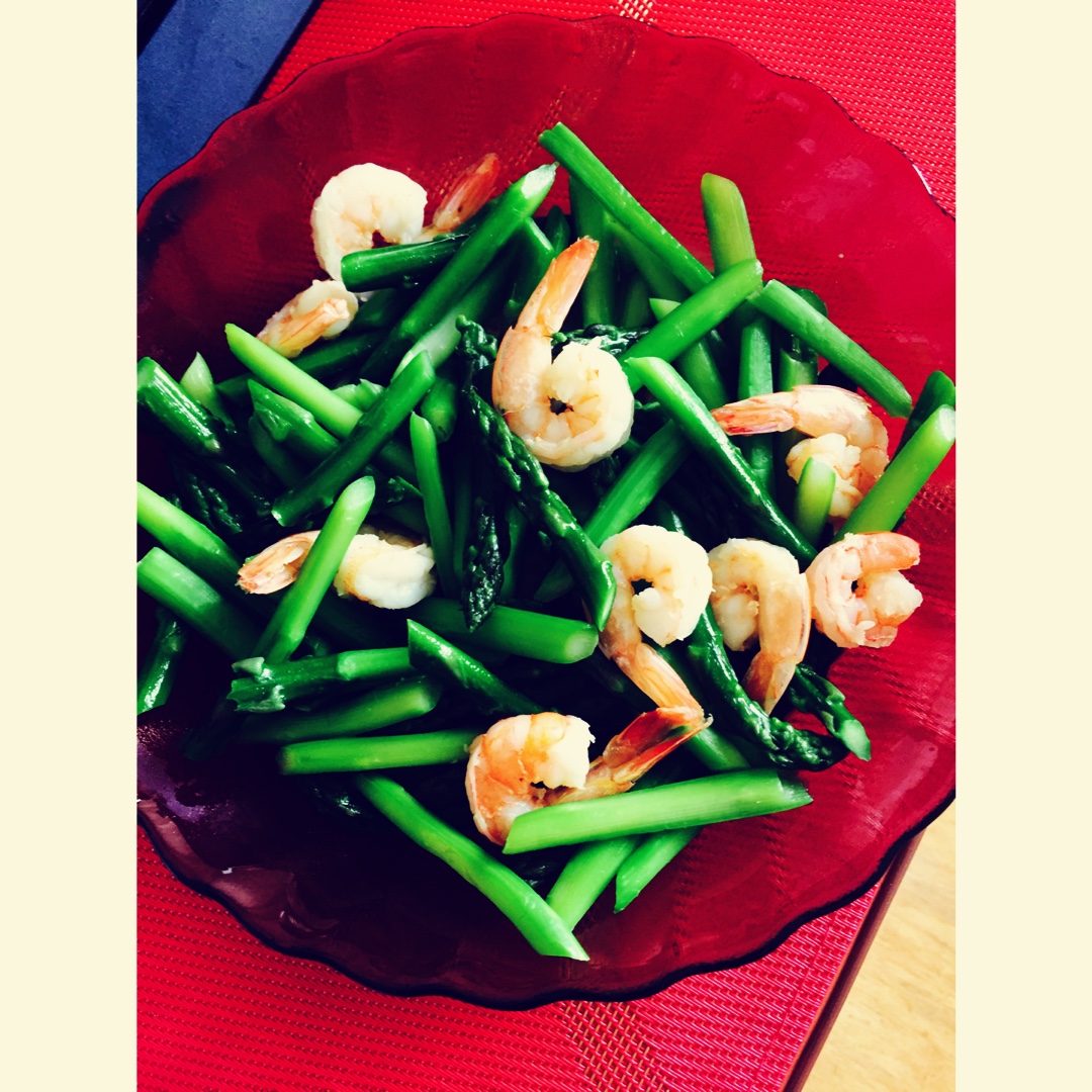 清炒芦笋虾仁