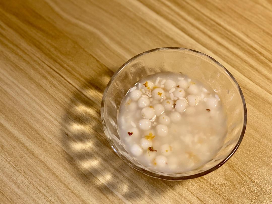 桂花酒酿圆子（附酒酿，小圆子做法）