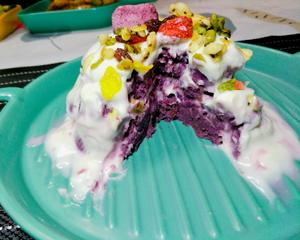 奶香紫薯酸奶蛋糕的做法 步骤5