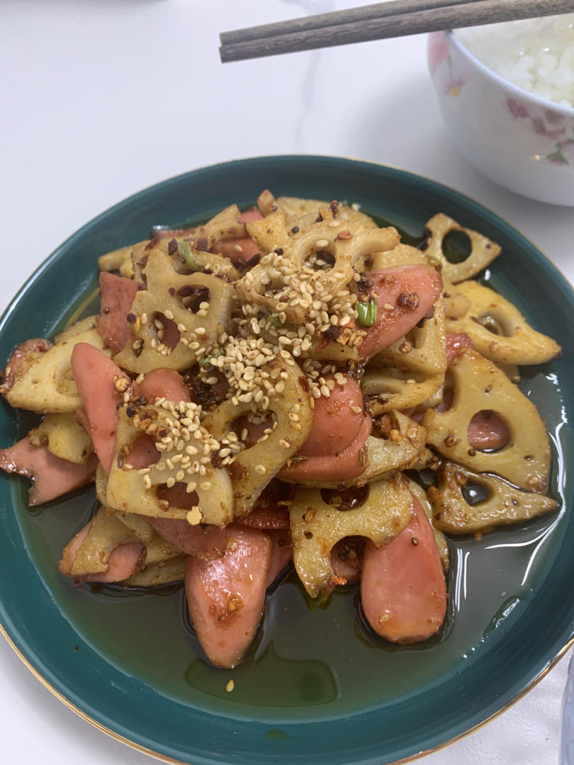 孜然藕片火腿肠