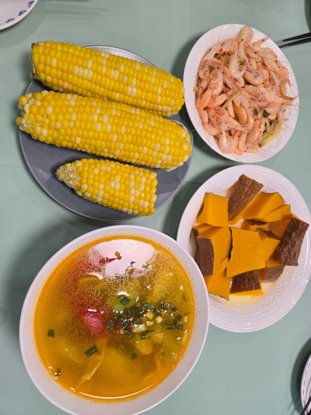 丝瓜西红柿毛豆汤