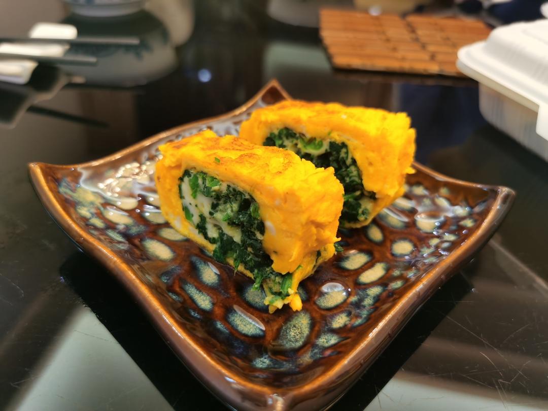 双色玉子烧（菠菜鸡蛋卷）