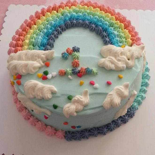 第一个生日蛋糕就是它了彩虹蛋糕的做法