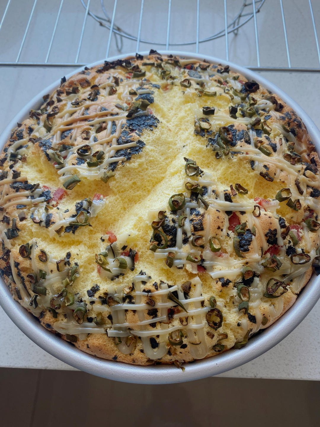 香葱肉松戚风蛋糕6寸