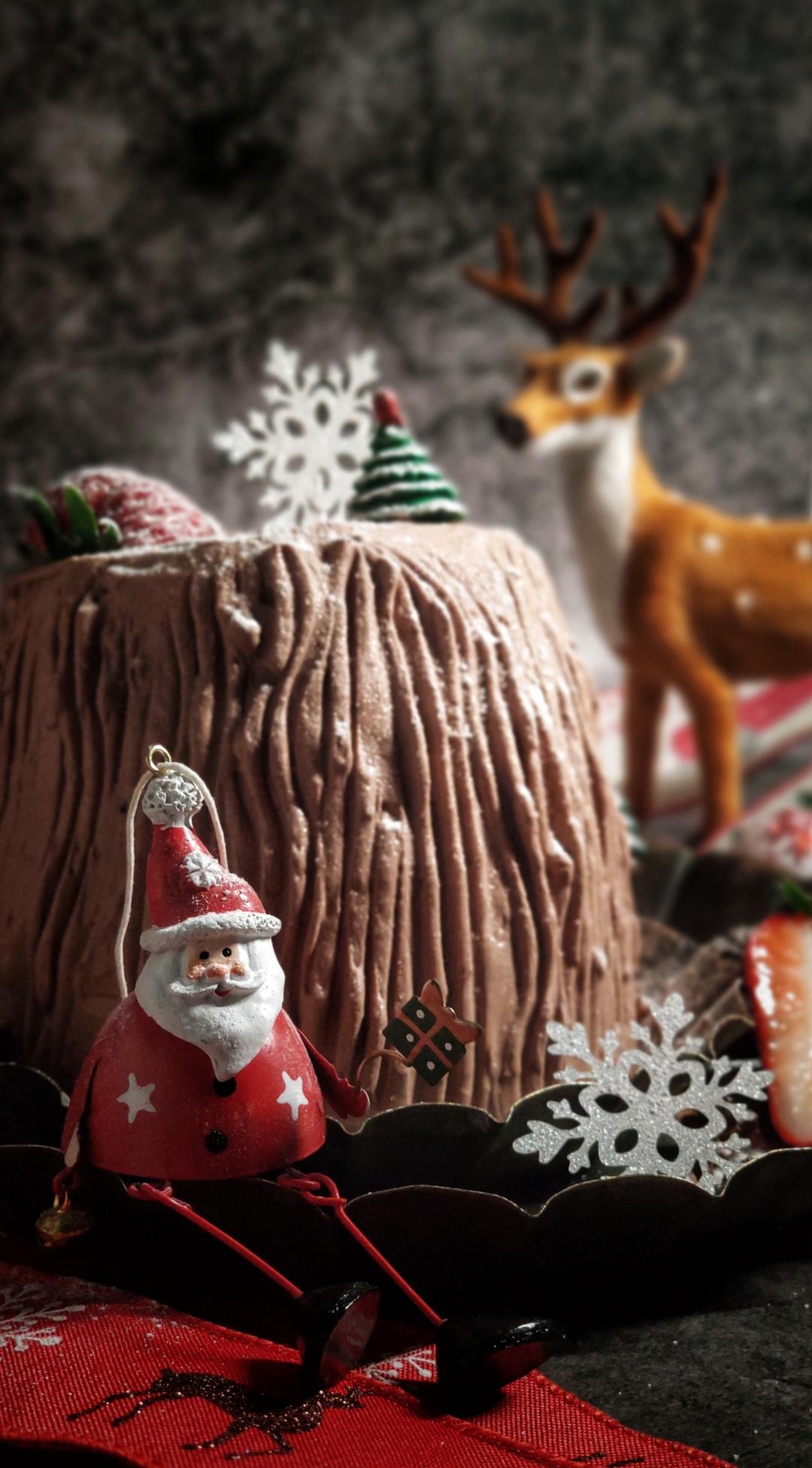 圣诞之礼——圣诞树桩蛋糕