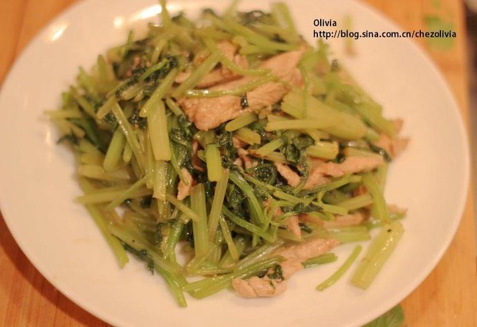 西芹肉丝的做法