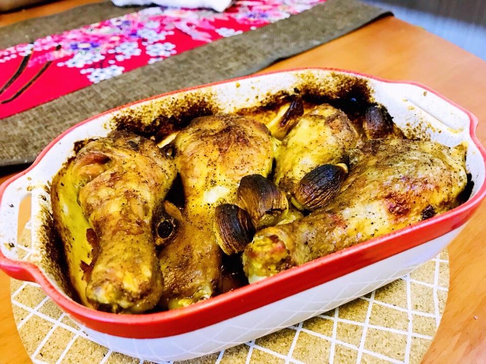 香蒜蕃茄烤鸡腿