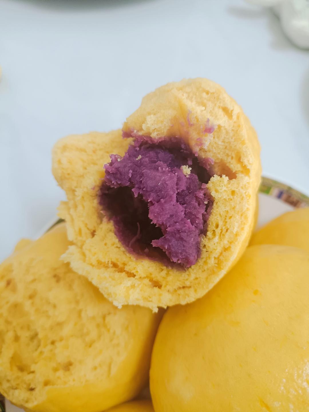 适合新手的南瓜紫薯包