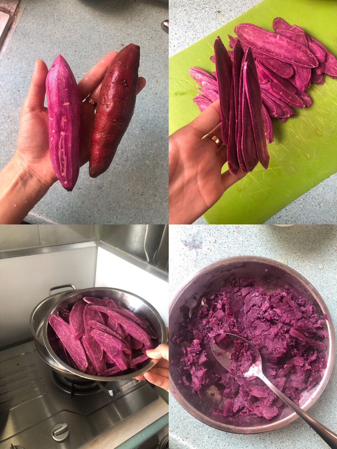 紫薯爆浆芝士球的做法 步骤1
