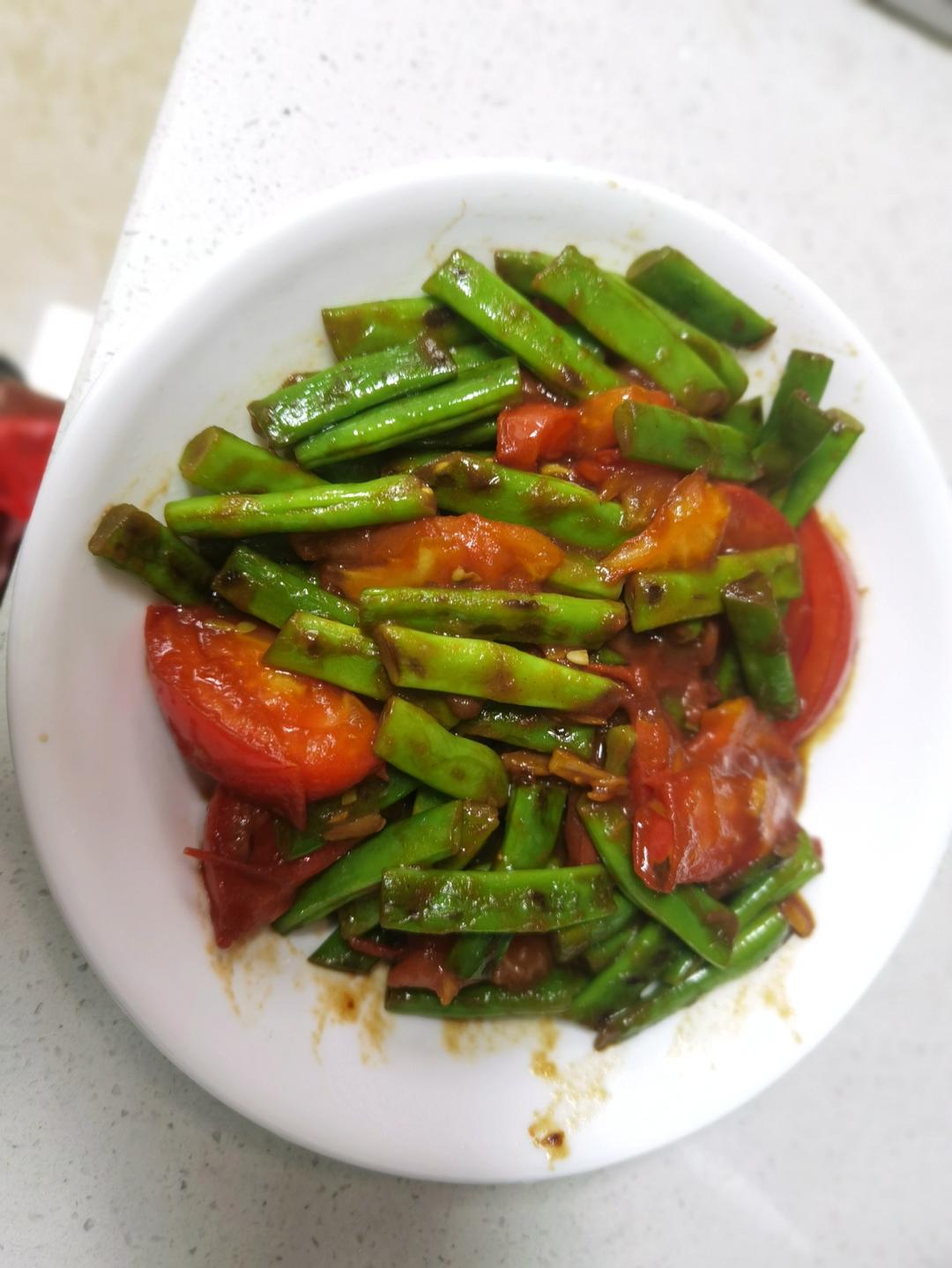 西红柿炒四季豆