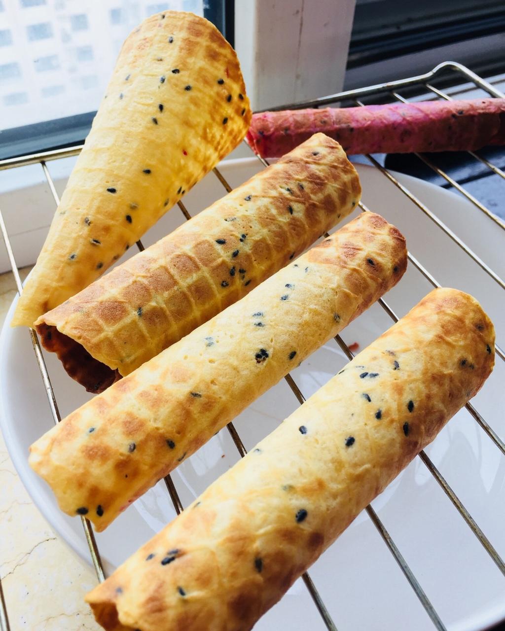 我是圆圆_eild做的鸡蛋卷 脆皮蛋筒 冰淇淋绝配脆脆脆 无黄油不打发