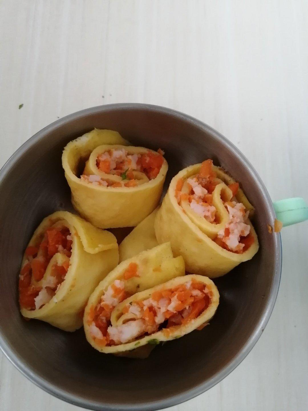 鲜虾鸡蛋卷宝宝辅食精华一岁以上宝宝