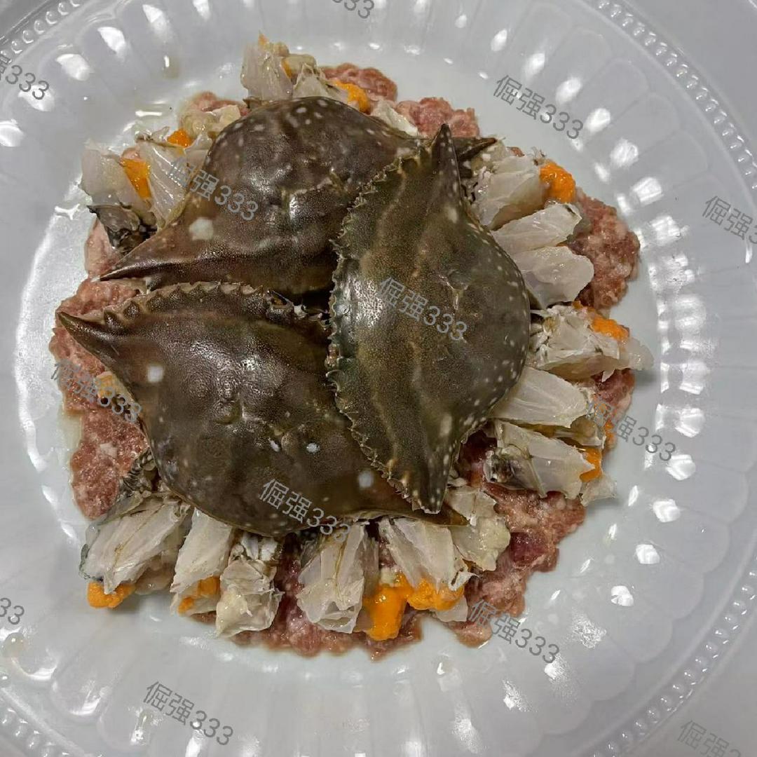 肉末蒸梭子蟹