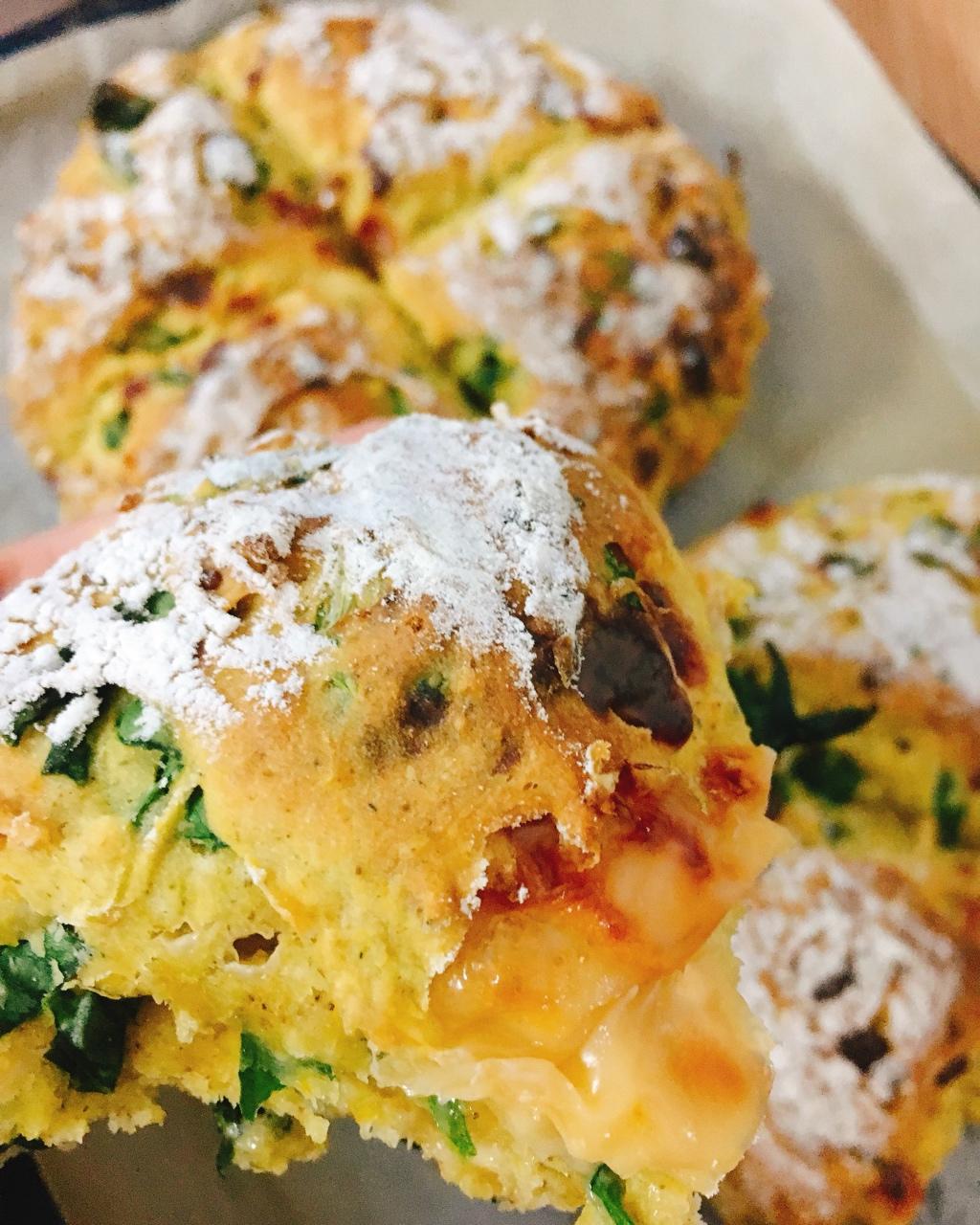 菠菜南瓜奶酪丹波面包丨健康·烘焙