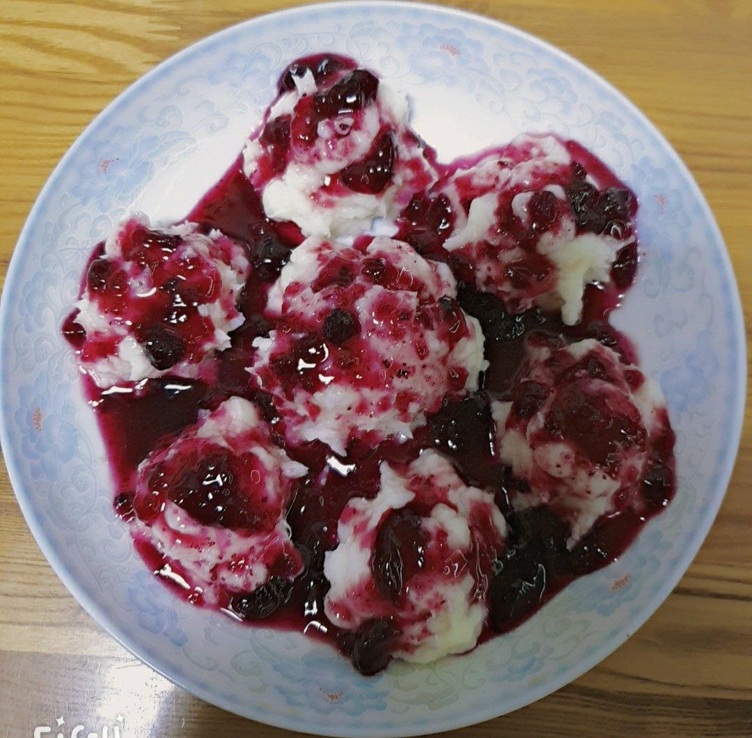 钰钰789做的蓝莓山药,用的是焦作的铁棍山药