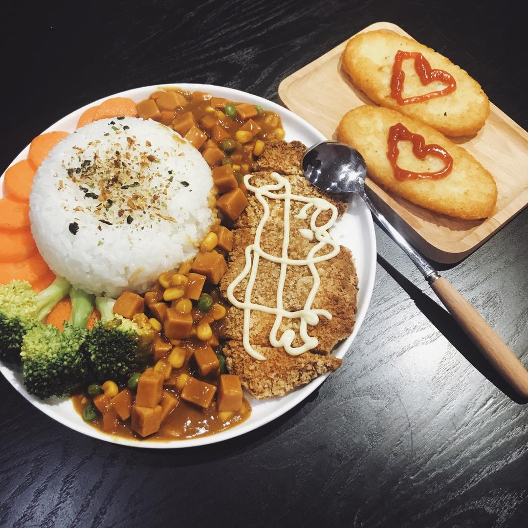 咖喱鸡排饭