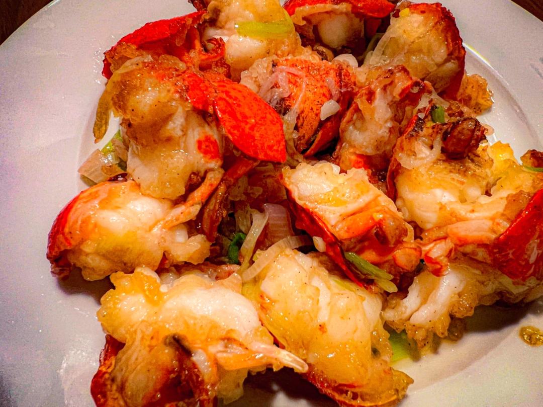 三葱爆龙虾