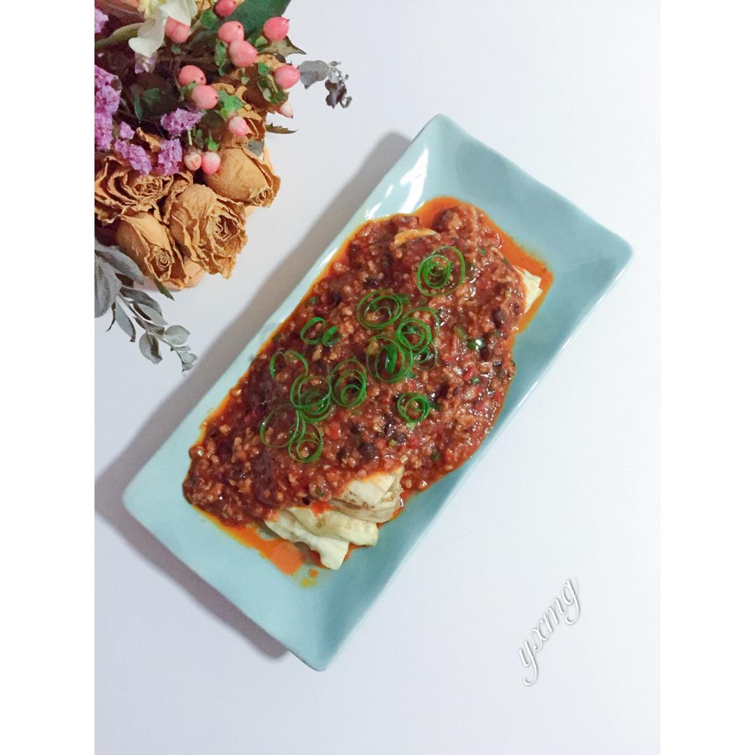 肉末豆豉蒸茄子(圆茄子)