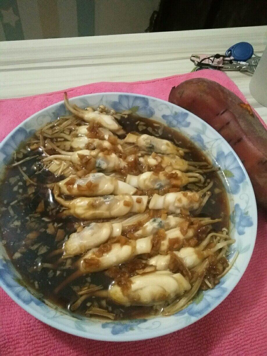 蒜蓉蒸蛏子金针菇
