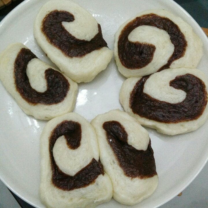 可可双色花卷馒头