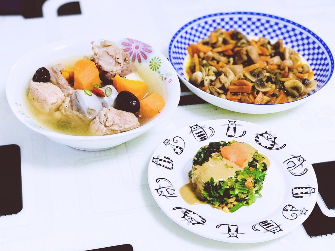 麻酱拌花生菠菜